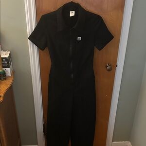 Lucy & Yak Black Short-Sleeve Zip Jumpsuit